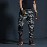 High Quality Khaki Casual Pants Men Tactical Joggers Camouflage Cargo Pants Multi-Pocket Fashions Black Army Trousers Work Wear