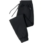 2025 New Men Loose Sweatpants Casual Elastic Drawstring Pants Male Elastic Waist Soft Casual Ankle Band Zipper Pockets Trousers