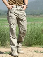 Men's Outdoor Multi Functional Tactical Pants, Multi Pocket Outdoor Hiking Sweatpants, Water-repellent, wear-resistant