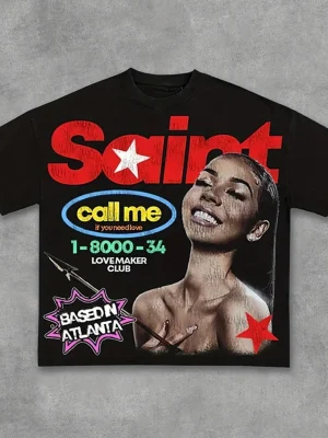 Printed Crew Neck Short Sleeve T-Shirt Street Portrait Style T-Shirt Unisex T-Shirt Street Trend Y2K Style Hip Hop T-Shirt