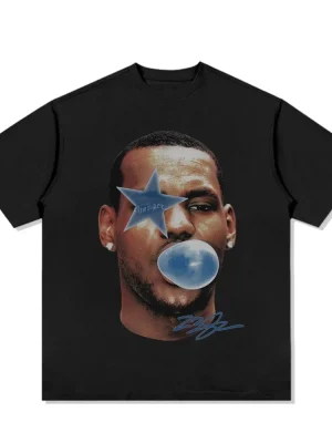 American professional basketball star pattern printed T-shirt trend casual loose 100% cotton round neck short-sleeved T-shirt