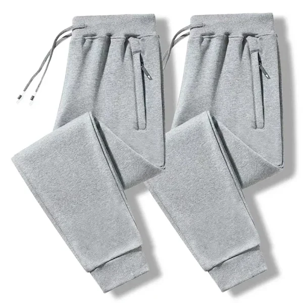 2025 New Men Loose Sweatpants Casual Elastic Drawstring Pants Male Elastic Waist Soft Casual Ankle Band Zipper Pockets Trousers