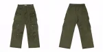 Vintage American Style Multi-pocket Cargo Pants Men Trendy Street Straight-leg Loose-fit Floor-length Wide-leg Trousers