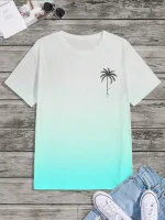 Summer Casual Everyday Men's Short Sleeve Top Hawaiian Men's Fashion T-shirt Outdoor Beach Men's Crew Neck T-shirt 3D Print