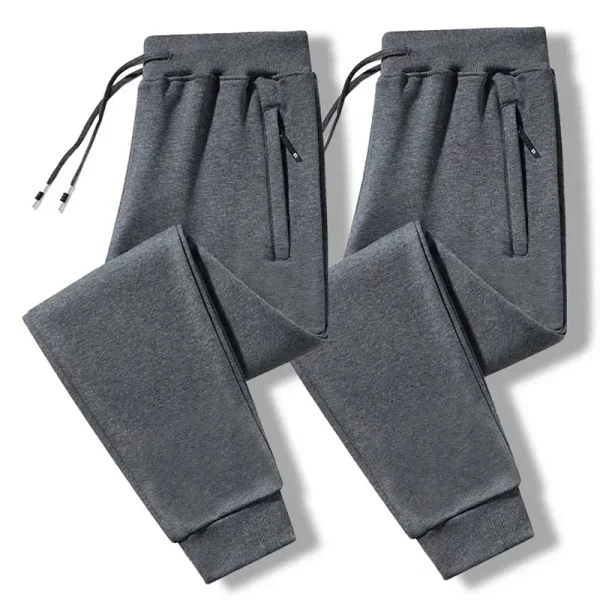 2025 New Men Loose Sweatpants Casual Elastic Drawstring Pants Male Elastic Waist Soft Casual Ankle Band Zipper Pockets Trousers