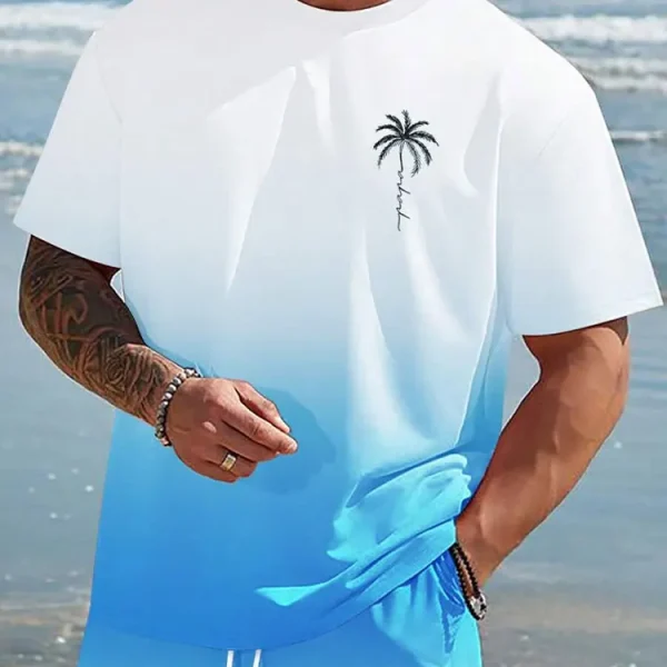 Summer Casual Everyday Men's Short Sleeve Top Hawaiian Men's Fashion T-shirt Outdoor Beach Men's Crew Neck T-shirt 3D Print