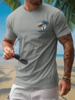 Summer Casual Everyday Men's Short Sleeve Top Hawaiian Men's Fashion T-shirt Outdoor Beach Men's Crew Neck T-shirt 3D Print