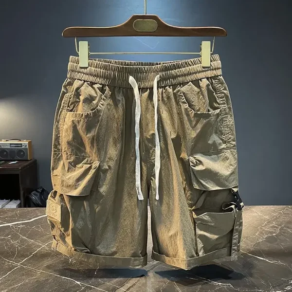 Mens Cargo Shorts Baggy Short Pants for Men with Pockets Oversize Loose Solid Long Draw String Bermuda Wide Half Big Size Jorts