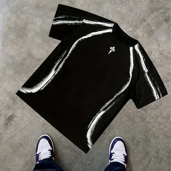 2025 Summer new retro 3D printed street fashion casual comfortable soft and skin-friendly men's T-shirt