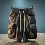Mens Cargo Shorts Baggy Short Pants for Men with Pockets Oversize Loose Solid Long Draw String Bermuda Wide Half Big Size Jorts