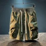 Mens Cargo Shorts Baggy Short Pants for Men with Pockets Oversize Loose Solid Long Draw String Bermuda Wide Half Big Size Jorts