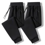 2025 New Men Loose Sweatpants Casual Elastic Drawstring Pants Male Elastic Waist Soft Casual Ankle Band Zipper Pockets Trousers