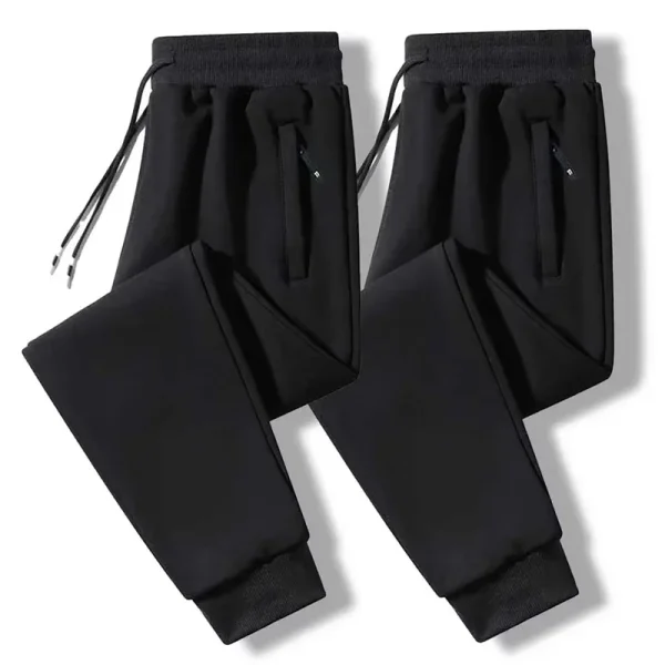2025 New Men Loose Sweatpants Casual Elastic Drawstring Pants Male Elastic Waist Soft Casual Ankle Band Zipper Pockets Trousers