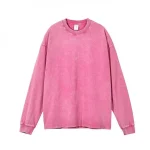 240G Heavy Washed-out Vintage Pure 100% Cotton Long-Sleeve T-shirt Men and Women Loose Spring and Autumn round Neck Sweater
