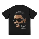 American professional basketball star pattern printed T-shirt trend casual loose 100% cotton round neck short-sleeved T-shirt