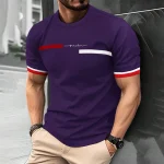 Men's 3D striped printed T-shirt men's hip-hop trend Harajuku streetwear round neck T-shirt comfortable and breathable