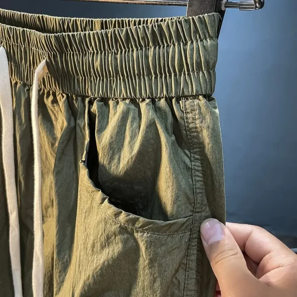 Mens Cargo Shorts Baggy Short Pants for Men with Pockets Oversize Loose Solid Long Draw String Bermuda Wide Half Big Size Jorts