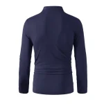 2025 New Men's Casual and Fashionable Solid Color Long Sleeved Stand Up Collar T-shirt Summer Versatile and Comfortable Top