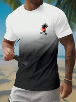 Summer Casual Everyday Men's Short Sleeve Top Hawaiian Men's Fashion T-shirt Outdoor Beach Men's Crew Neck T-shirt 3D Print