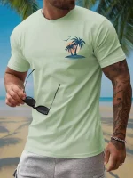 Summer Casual Everyday Men's Short Sleeve Top Hawaiian Men's Fashion T-shirt Outdoor Beach Men's Crew Neck T-shirt 3D Print