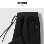 2025 New Men Loose Sweatpants Casual Elastic Drawstring Pants Male Elastic Waist Soft Casual Ankle Band Zipper Pockets Trousers