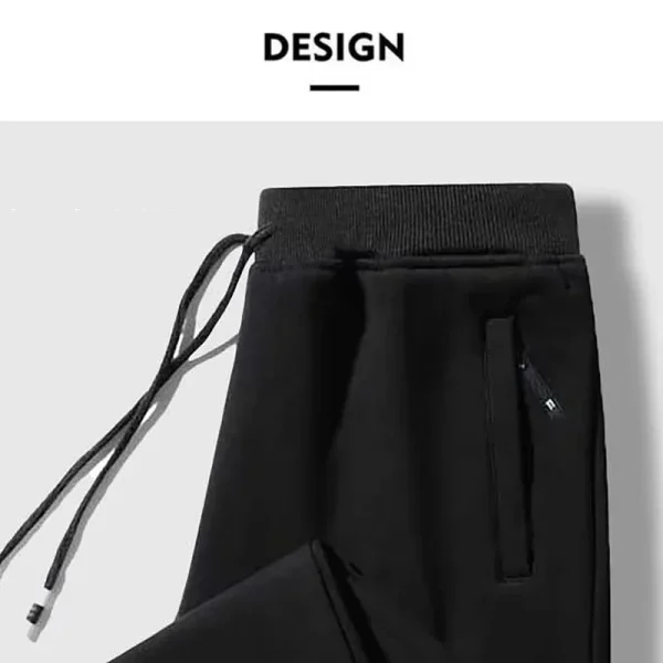 2025 New Men Loose Sweatpants Casual Elastic Drawstring Pants Male Elastic Waist Soft Casual Ankle Band Zipper Pockets Trousers