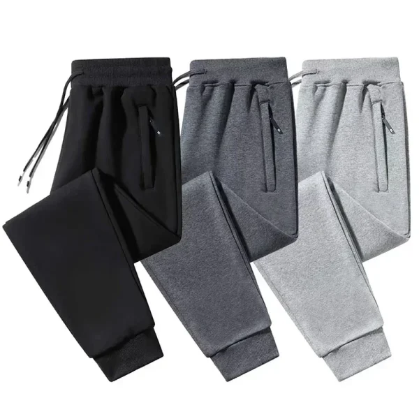 2025 New Men Loose Sweatpants Casual Elastic Drawstring Pants Male Elastic Waist Soft Casual Ankle Band Zipper Pockets Trousers