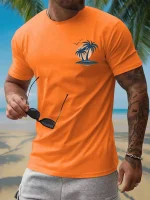 Summer Casual Everyday Men's Short Sleeve Top Hawaiian Men's Fashion T-shirt Outdoor Beach Men's Crew Neck T-shirt 3D Print