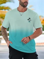 Summer Casual Everyday Men's Short Sleeve Top Hawaiian Men's Fashion T-shirt Outdoor Beach Men's Crew Neck T-shirt 3D Print