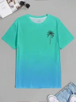 Summer Casual Everyday Men's Short Sleeve Top Hawaiian Men's Fashion T-shirt Outdoor Beach Men's Crew Neck T-shirt 3D Print