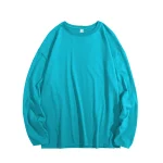 Privathinker Hip Hop Baggy T-shirt For Men Long Sleeve Fashion Brand Cotton Luxury Brand Tops Casual Solid Color Male Tees