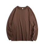 Privathinker Hip Hop Baggy T-shirt For Men Long Sleeve Fashion Brand Cotton Luxury Brand Tops Casual Solid Color Male Tees